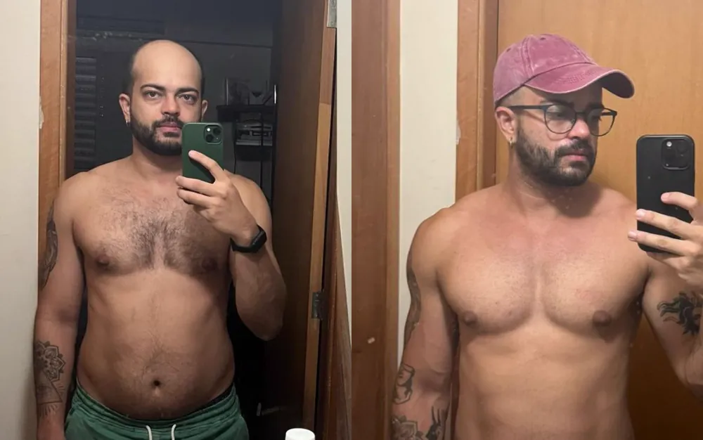 antes e depois · Leandro